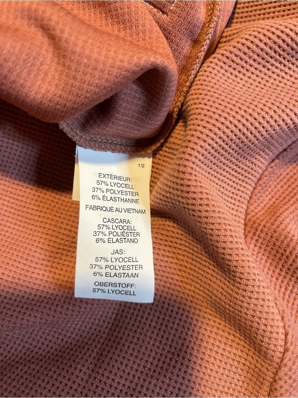 Vuori Rosewood Bayview Waffle Knit Snap Front Pullover Hoodie M - Picture 6 of 7